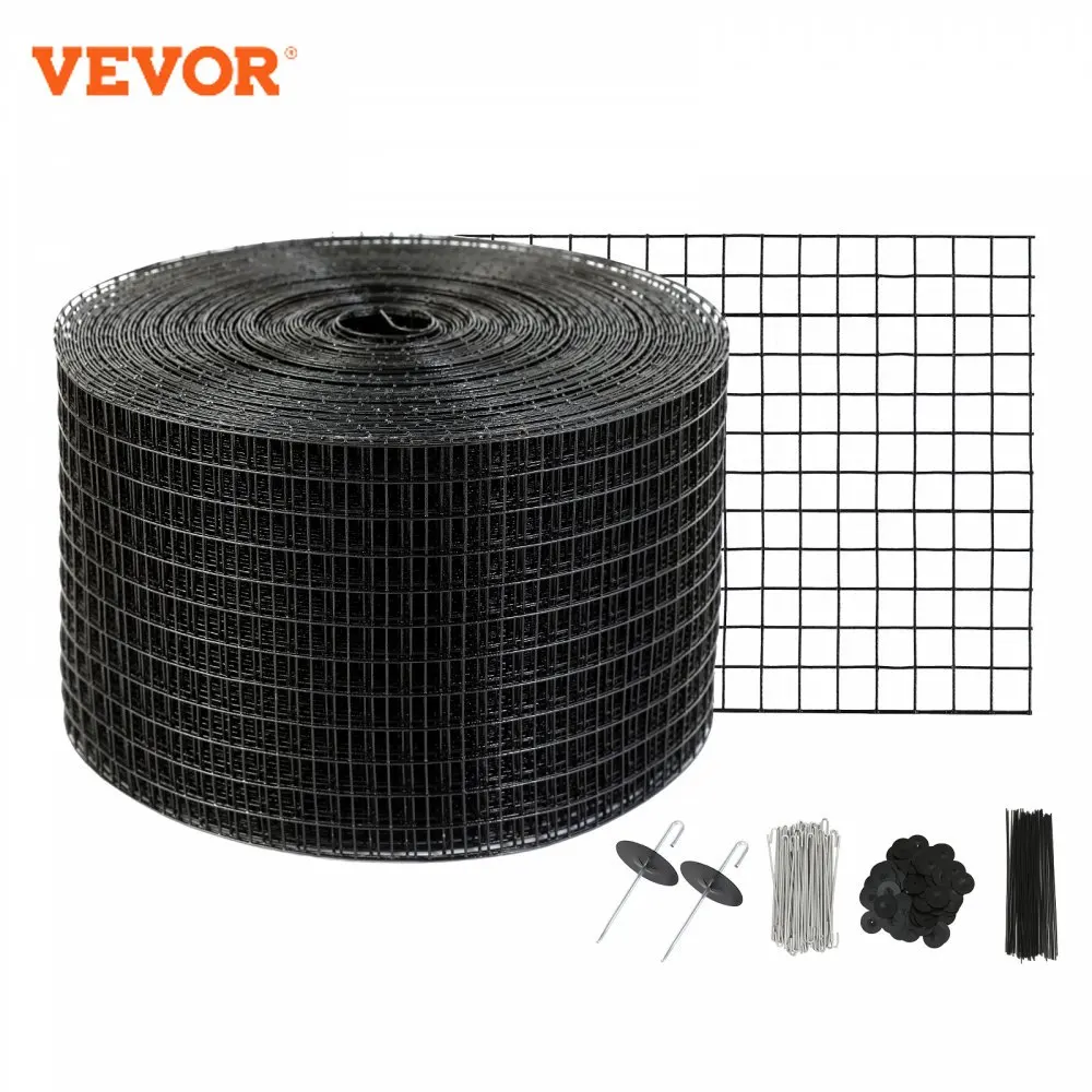 

VEVOR Solar Panel Bird Guard Critter Guard Roll Kit Stainless Steel Fasteners Solar Panel Rustproof PVC Coating Wire Roll Mesh