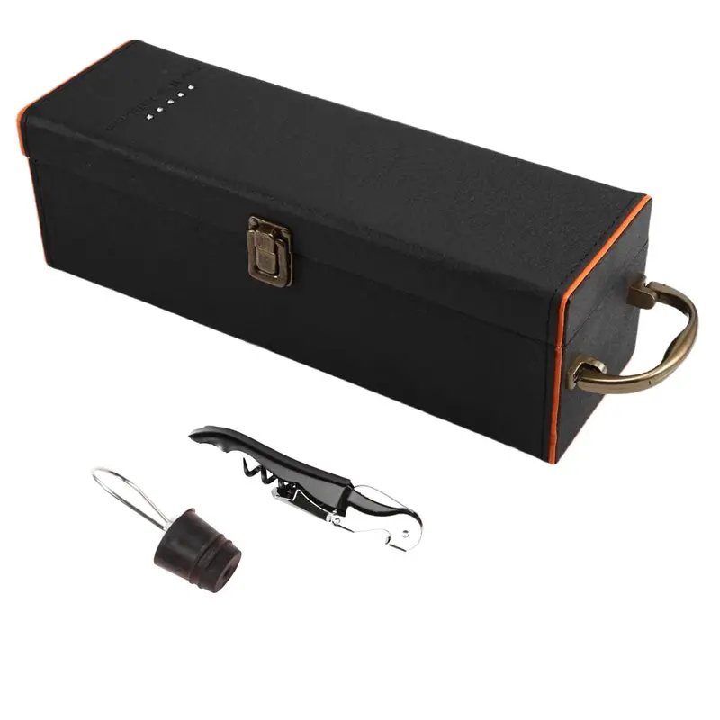 

A03F-Одинарная подарочная коробка для бутылки вина с ручкой, портативный чехол для переноски, держатель для бутылок, подарочная коробка, держатель для чехла