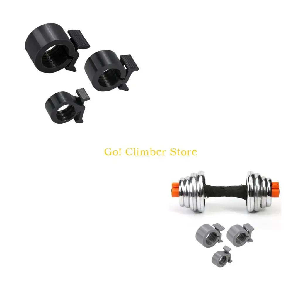 Q84C Threaded Barbells and Dumbbells Collars for Strength Training, 3-Piece Set with Raised Tool Frees Release Tabs