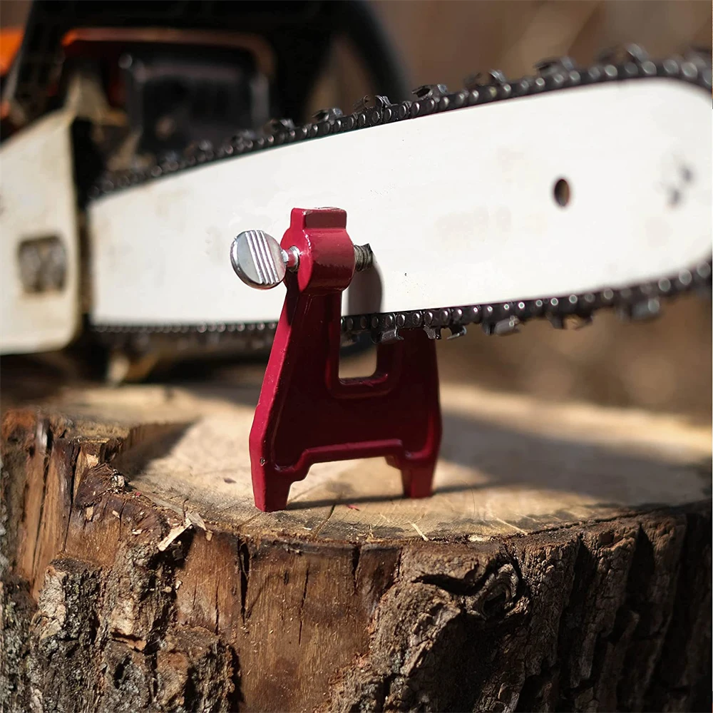 ​Filing Vise Pocket Stump Vise for Filing Chainsaw Chains Provides Secure Filing Set-up on any Tree Stump (26368A)Red