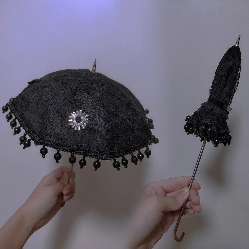 D04-A945 children handmade toy 1/4 1/3 Doll BJD/SD doll Accessories black tassels long umbrella 1pcs