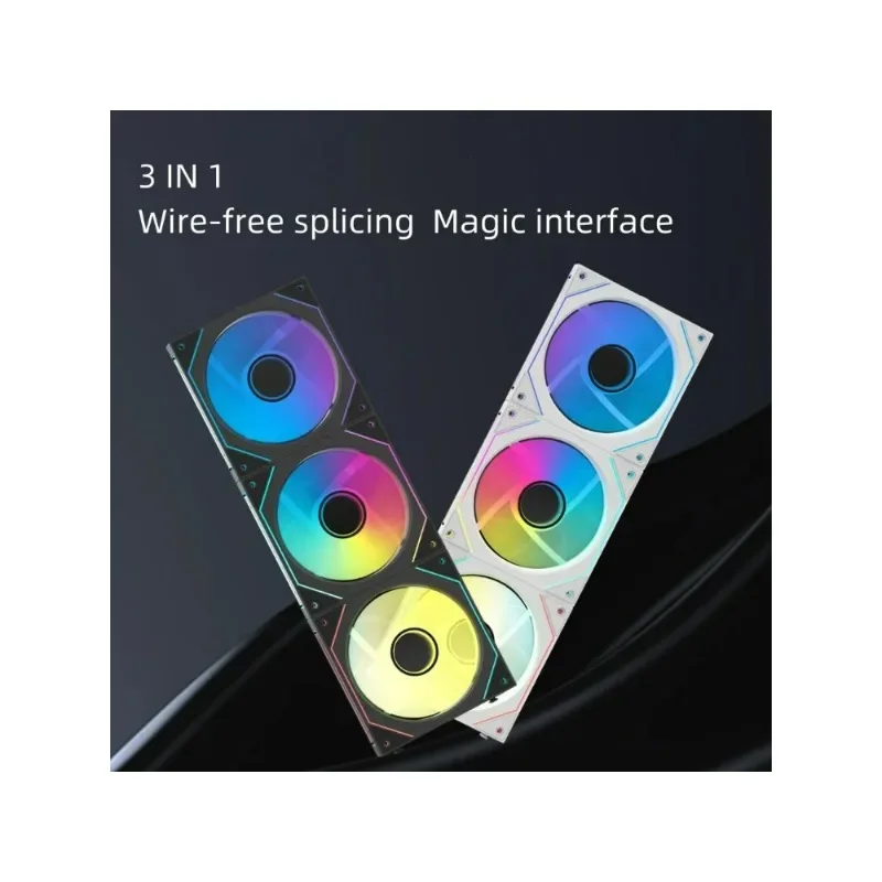 

KXS V3 JIMU 3 IN 1 12CM Computer Case Fan 120MM Reverse Fan PWM ARGB Cooling Slient Fan Addressable RGB CPU Cooling Fan