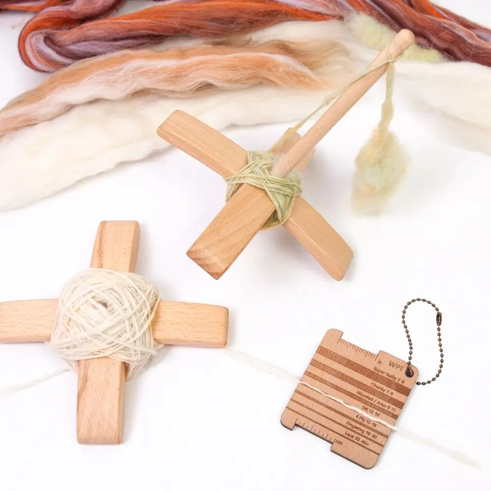 Handmade Wooden Turkish Spindle Storage Tools Detachable Cross-Shaped Beech Wood Turkish Spindle Kit Multifunction - Image 2