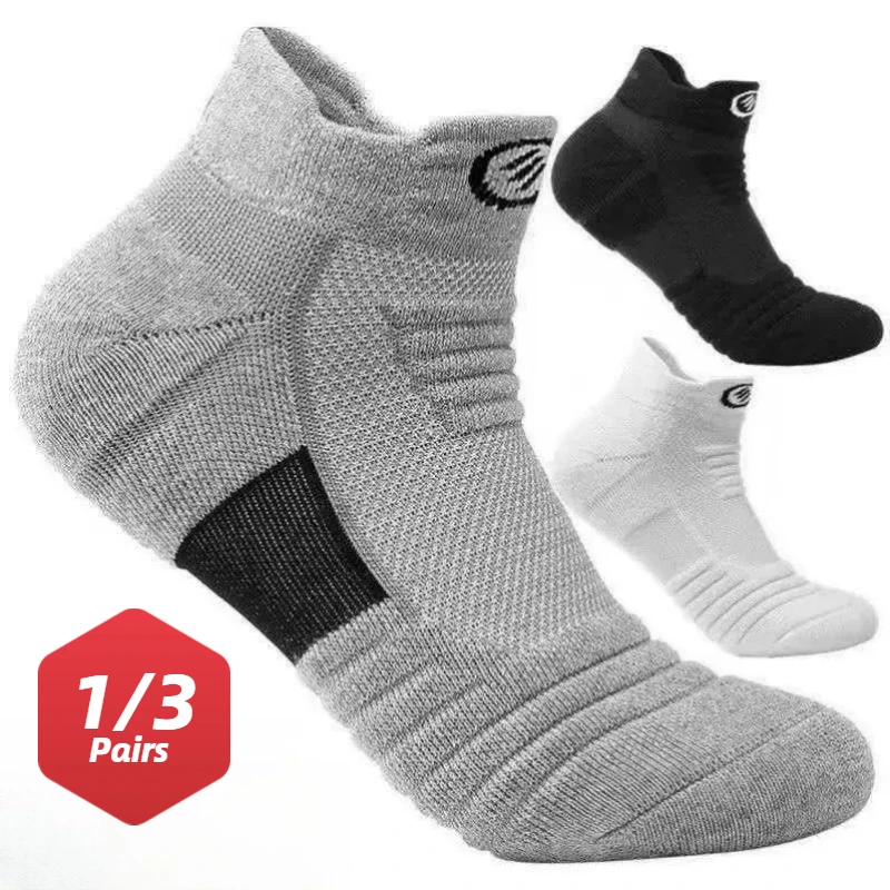 

1/3 Pairs Anti-slip Football Socks Men Cotton Sock Short Soccer Basketball Sport Socks Breathable Deodorous Sock 39-45