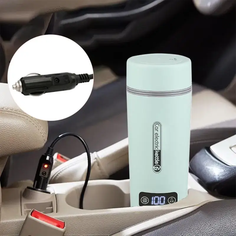 

12V/24V Car Heating Cup 450ML Touch Screen Portable Car Electric Kettle In-car Kettle Travel for Water Tea Coffee Milk Kettle