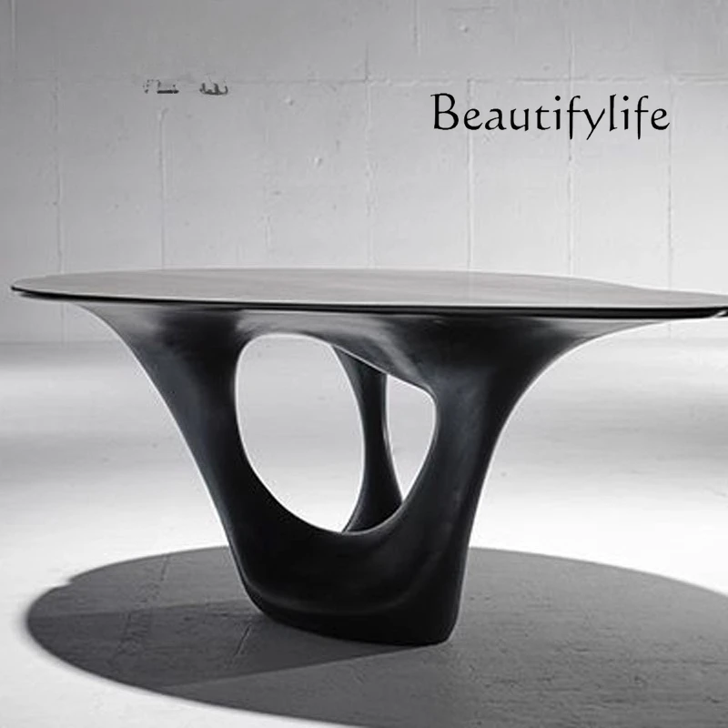 Designer's new tripod dining table fashion light luxury courtyard outdoor cafe casual tea table household triangular table