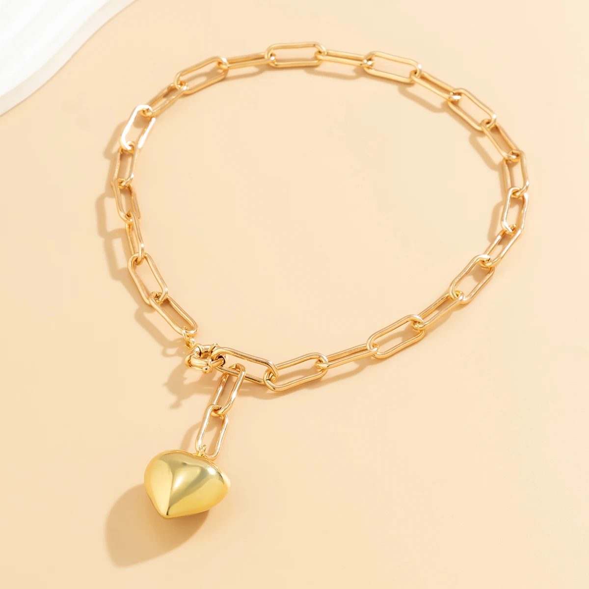 Long Thick Tassels Chain with Heart Pendant Necklace for Women Trendy Charms Choker Collor Neck Accessories 2024 Fashion Jewelry