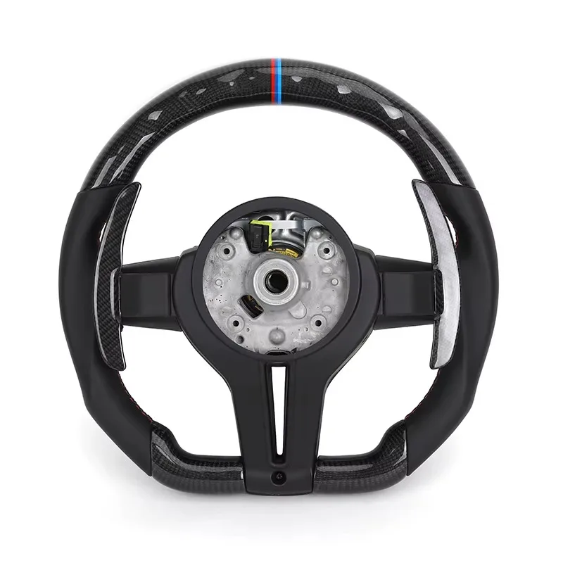 

【2025】M Sport Carbon Fiber & For Leather Flat Bottom Steering Wheel Stitch Color For F Series (F01-F87)-Sports Style