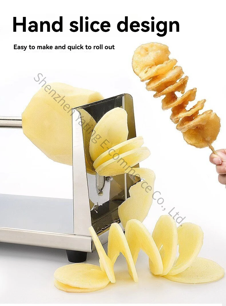 New Whirlwind Potato Machine Potato Tower Multi-functional Stainless Steel Stretch Potato Cucumber Carrot Slicing Artifact