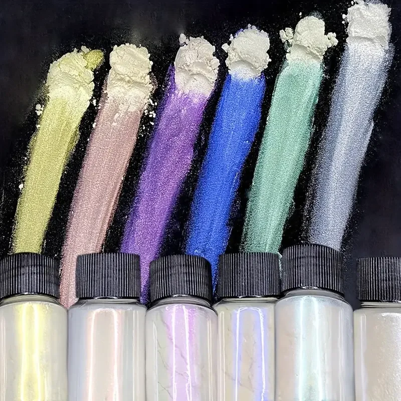 10G nail glitter powder, aurora shimmer effect, moonlight white dust, nail mirror paint set, glitter chrome salon supplies image 2
