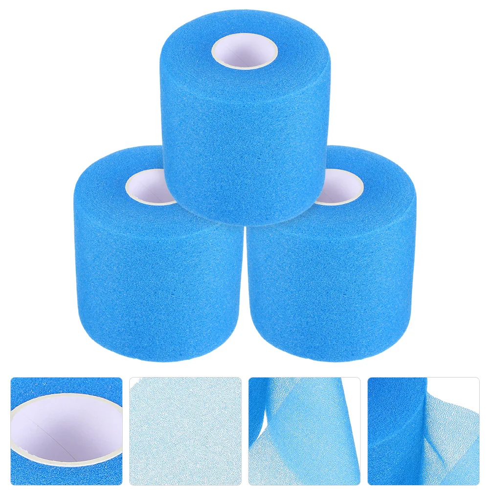 

3 Rolls Racket Damping Wraps Sports Wrist Protective Tape Shock-Absorption Sponge Material Breathable Joint Support Bandage For