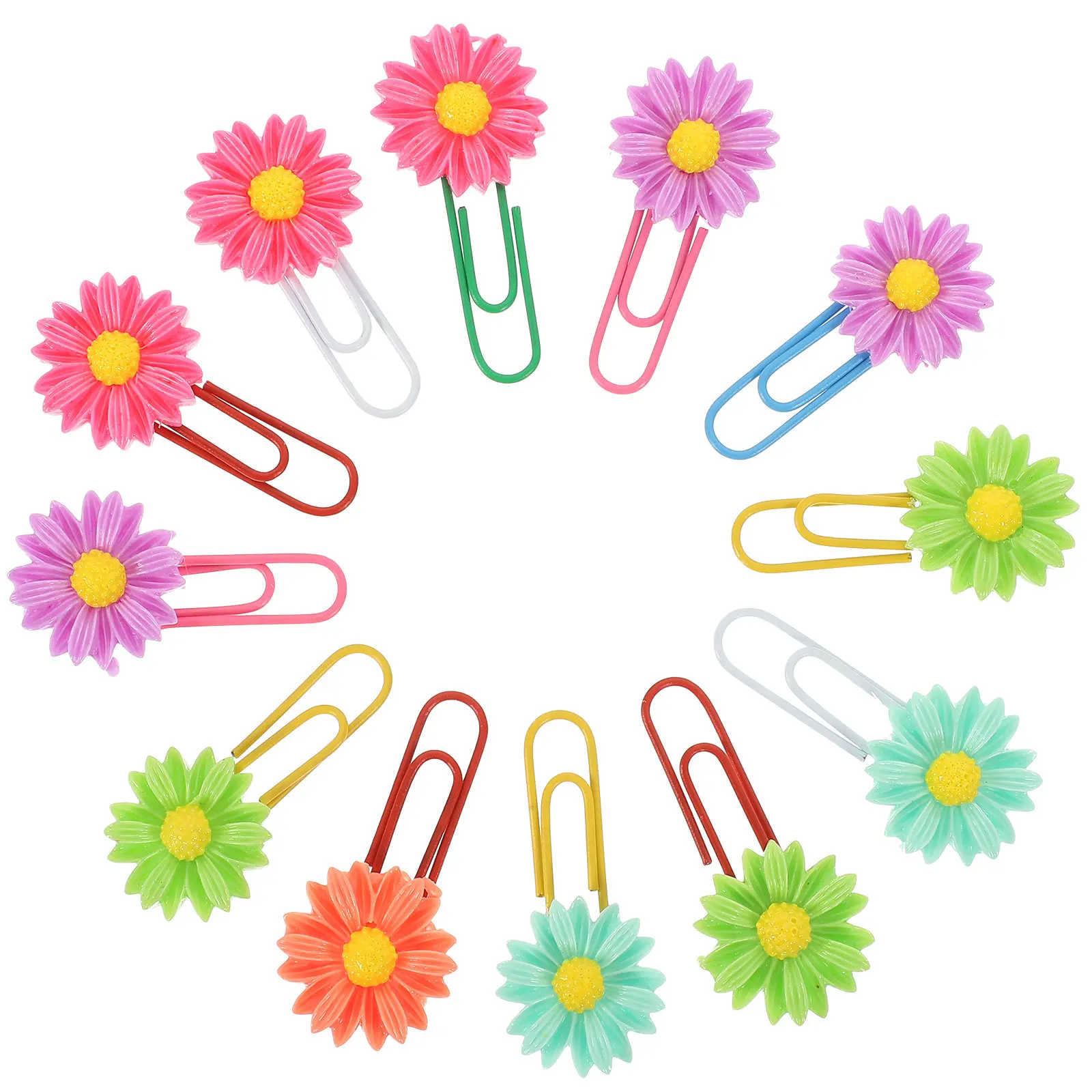 

12Pcs Electroplated Gold Flower Paper Clips Small Decorative Bookmark Clips for Books Notes Photos Office Use Mini Paperclips