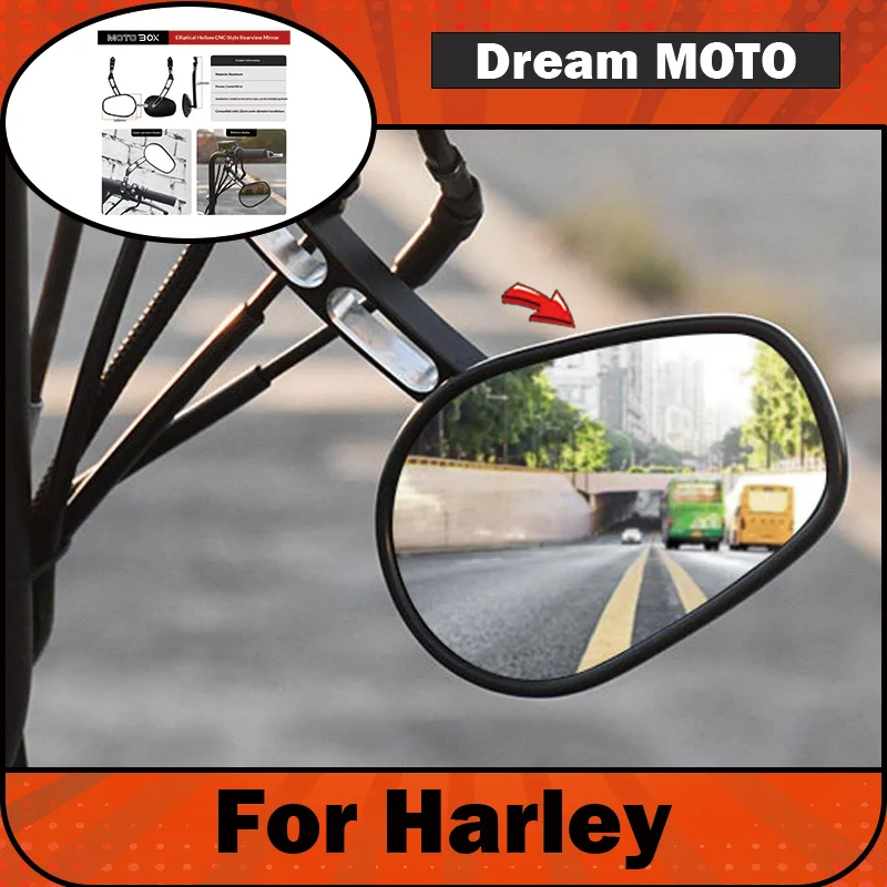 【Premium】For Cruiser motorcycle modified retro high-handle, bottom-mounted rearview mirrors, inverted Harley mirrors, 22mm handl
