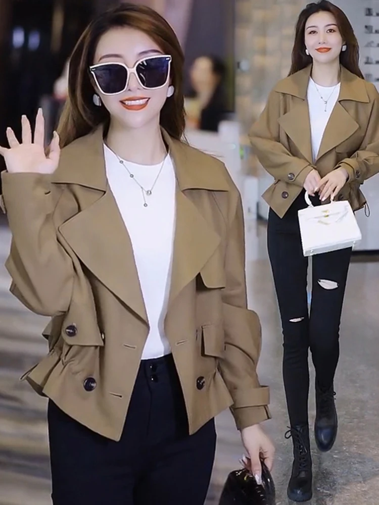 Short Style Fashionable Women's Windbreaker Jacket 2026 New Arrival Spring Autumn Versatile Elegant Quality Top Commute Korea...