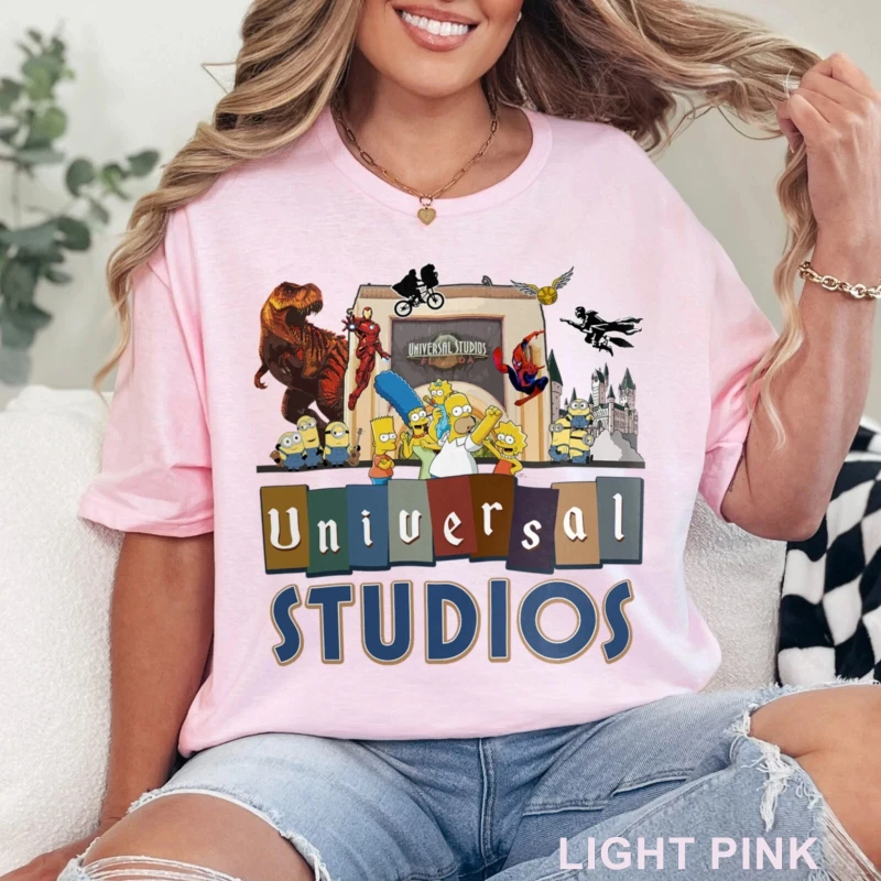 Koszulka Vintage Disney Universal Studios, Koszulka Universal Studios Magic Kingdom Disneyland na Prezent z Podróży