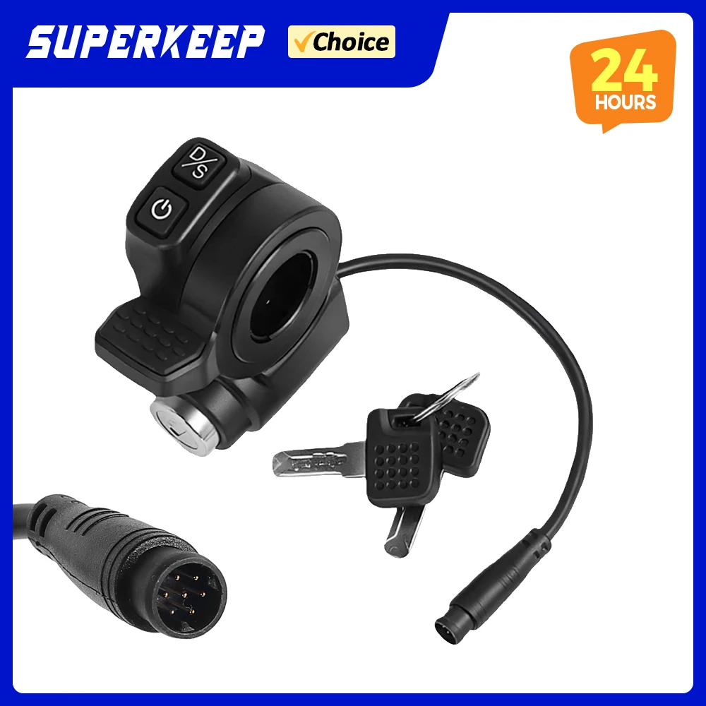 Interrupteur de guidon avec clé de verrouillage du gaz et accélérateur pour trottinette électrique Kugoo Kukirin G2 Master - Pièces détachées