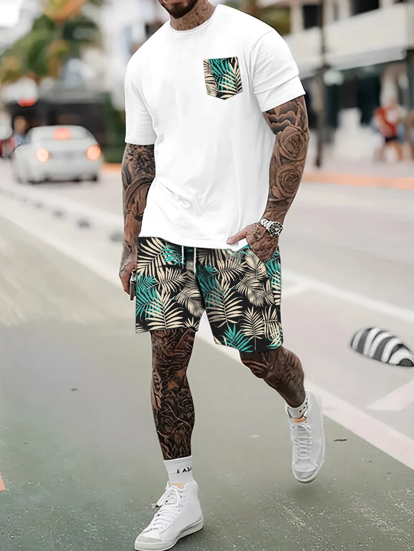 

Новый мужской комплект: модная высококачественная рубашка с коротким рукавом и универсальный топ для мужчин – трендовый и стильный (2026)