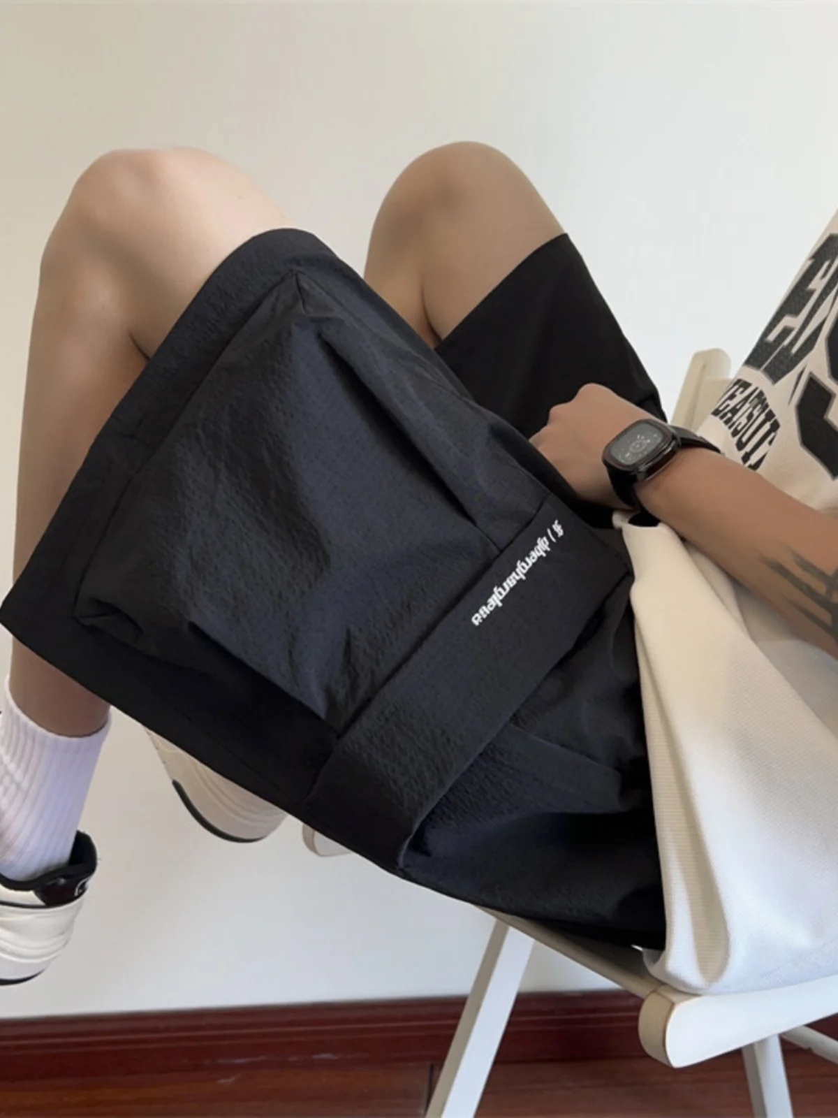 

Мужские летние тонкие дышащие брюки из ледяного шелка, быстросохнущие, в стиле ретро, японский стиль, с большими карманами, повседневные, размер S