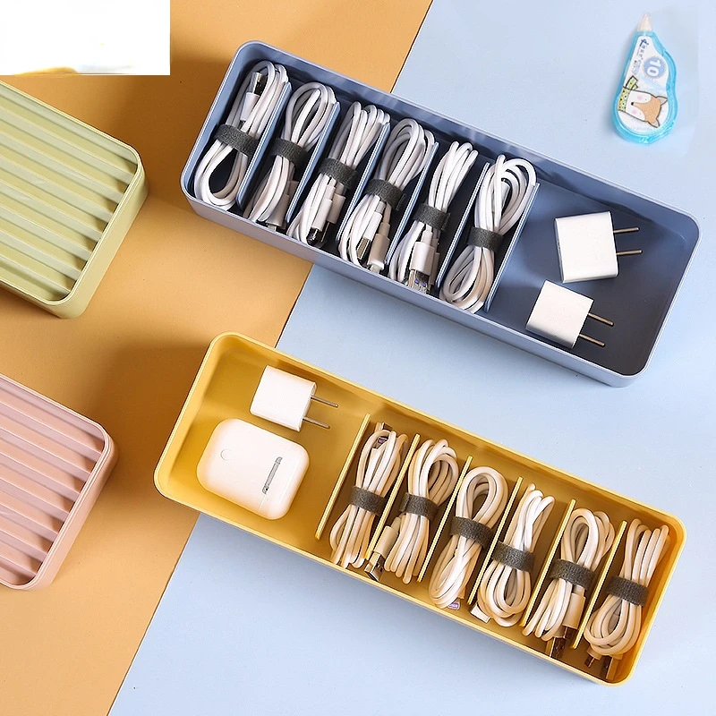 

Plastic Cable Storage Box Dustproof Power Cable Storage Box Wire Manager Box Desktop Charging Cable Collect Box