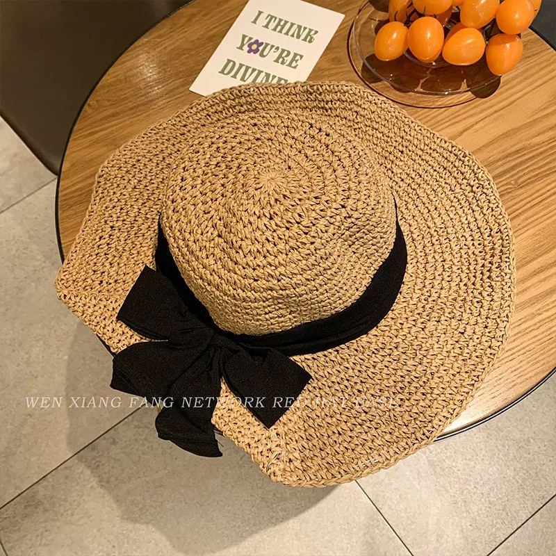 Sunshade hand-woven hat for women large brim UV outdoor fisherman's