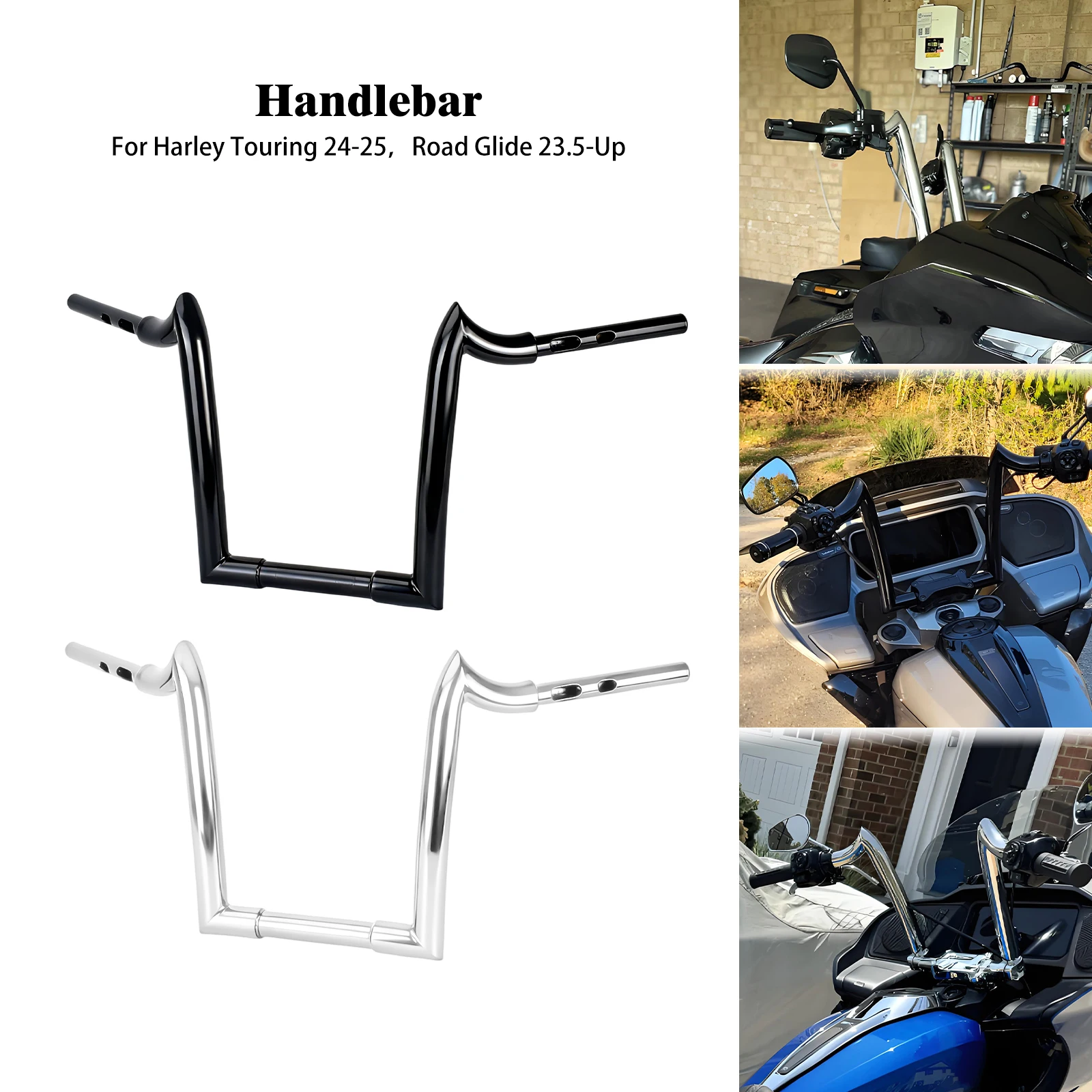 

Руль для мотоцикла 14 дюймов для Harley Touring Electra Street Glide Road King Ultra 2024-2025, Road Glide 2023.5-2025