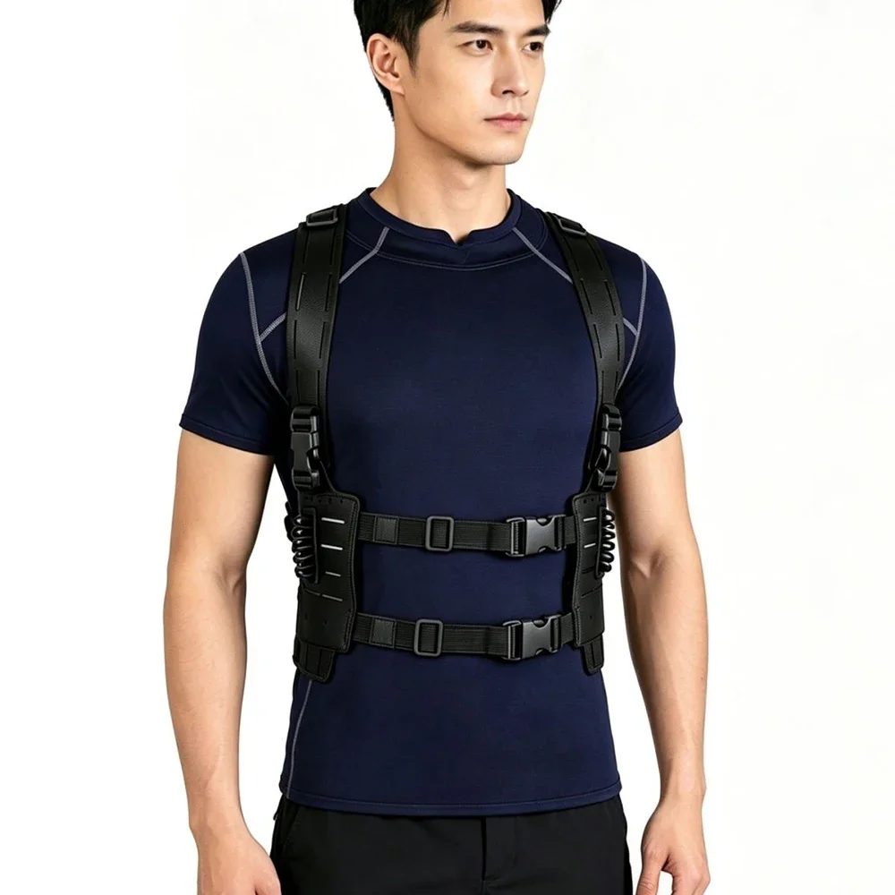 Adjustable Gothic Harness Tactical Chest Strap Cosplay Body Vest Streetwear Accessory Halloween Carnival Dress Up