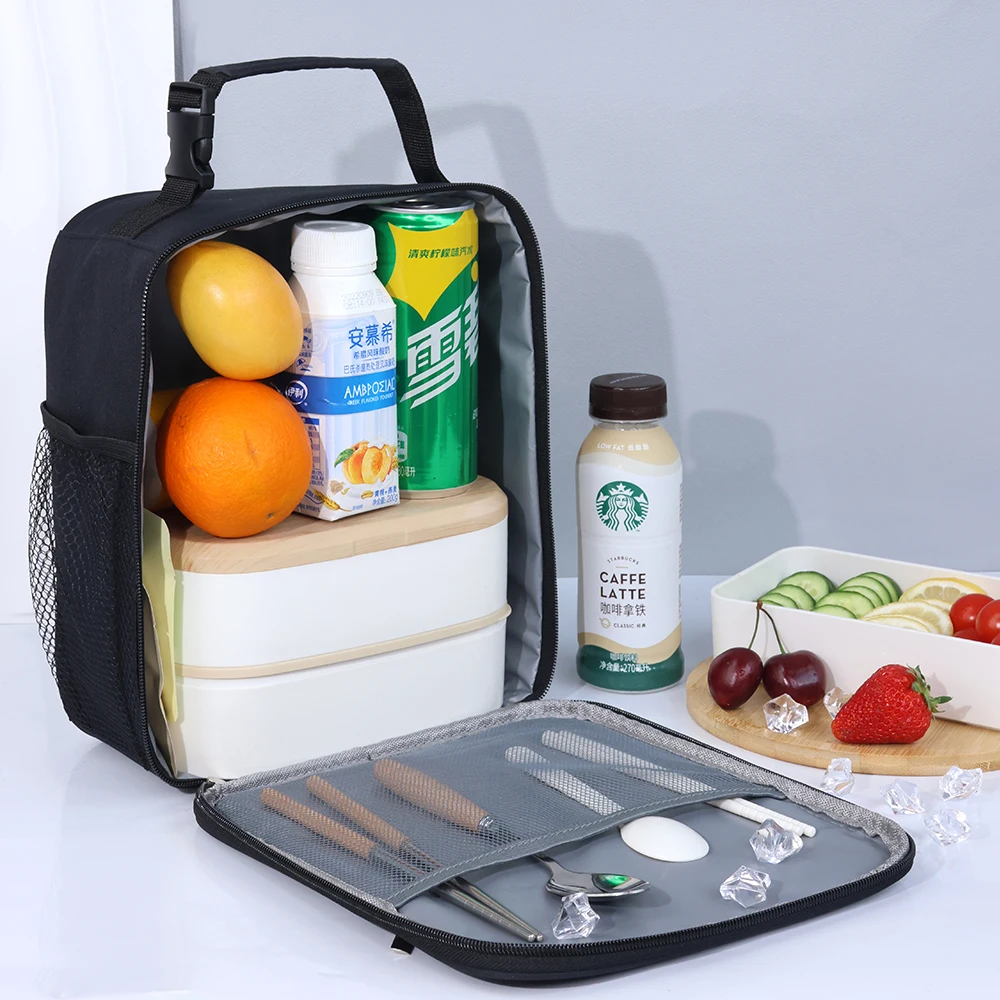 High-Capacity Insulated Oxford Cloth Lunch Bag Portable Handbag Thermal Picnic School Food Container Bento Box Cooler Bags