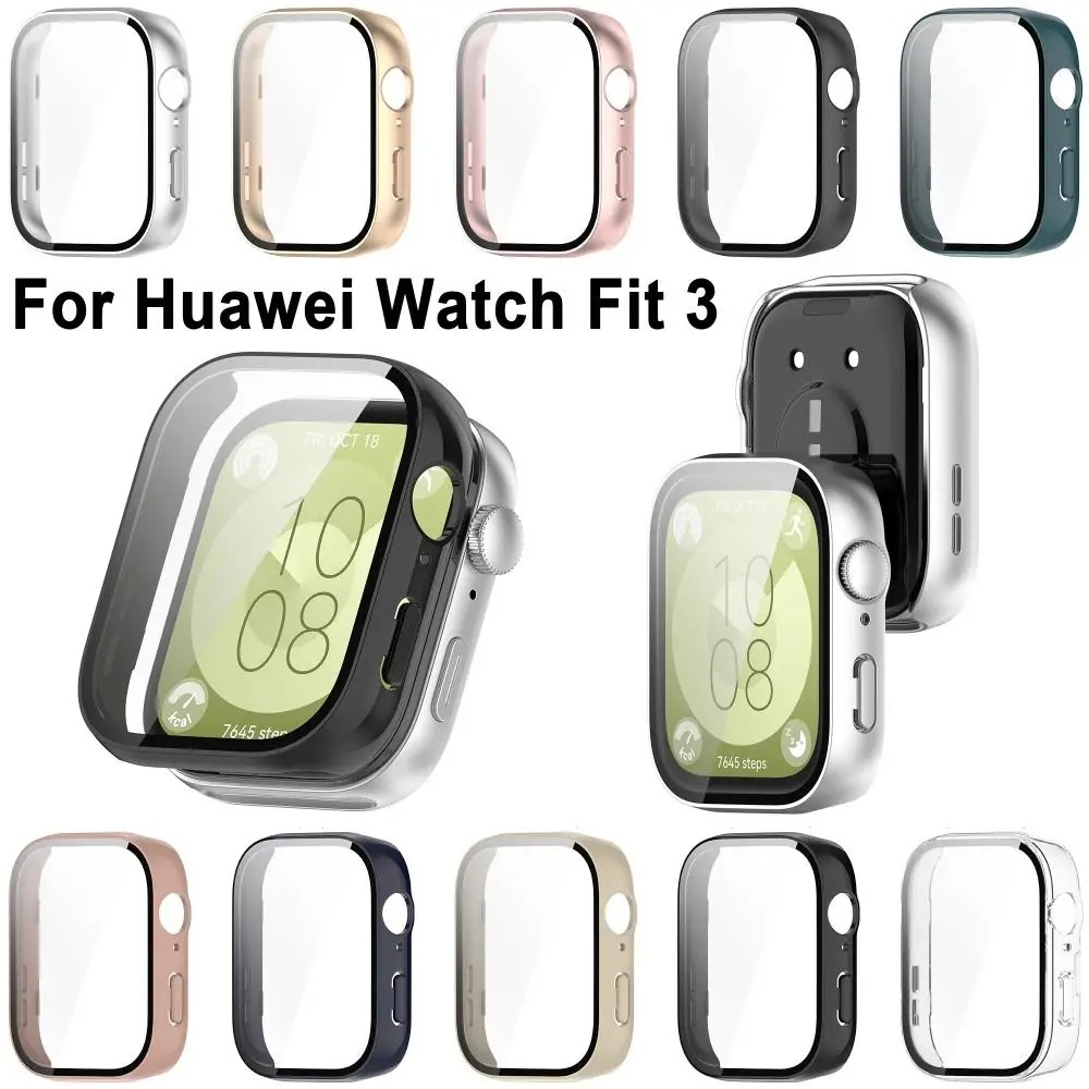 

New PC+Tempered Protective Case Smart Watch Screen Protector Hard Accessories Cover Shell for Watch Fit 3