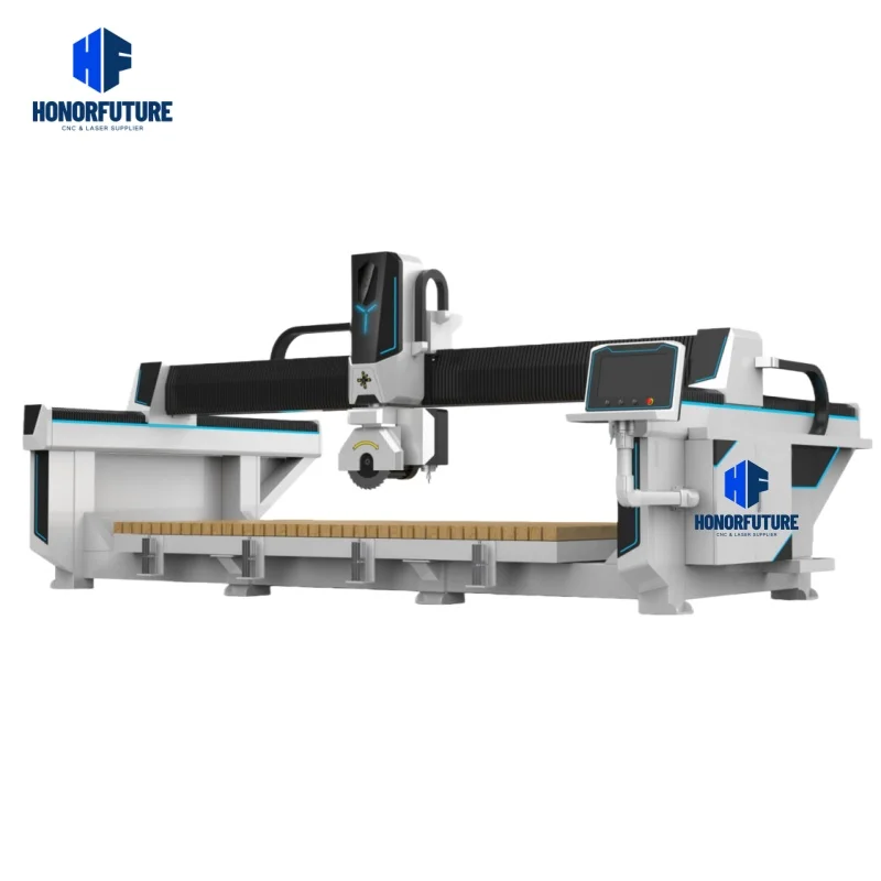 Stone Cnc Router Bridge Saw 5 Axis 4th Axes Marble Granite Tile Kitchen Countertop Polishing Cutting Machines