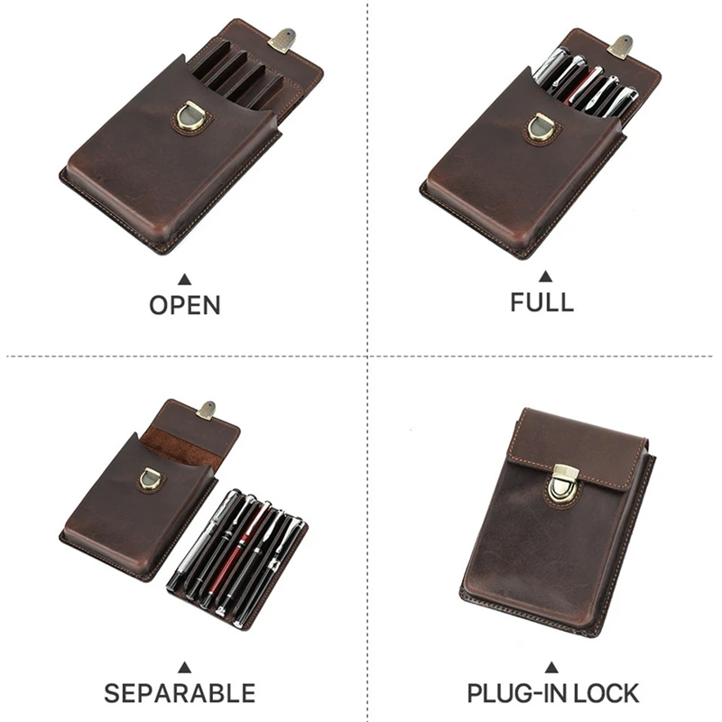 Чехол для перьевой ручки из натуральной кожи ручной работы, органайзер для перьевых карандашей, офисные школьные канцелярские принадлежности