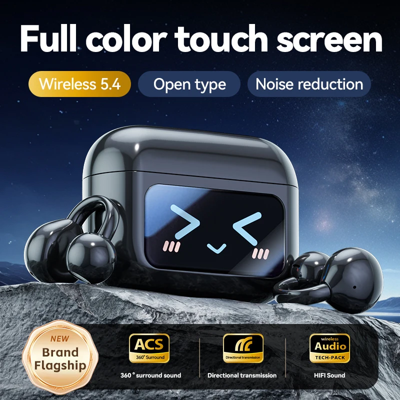 سماعات رأس Xiaomi الجديدة اللاسلكية Bluetooth 5.3 مع سماعات رأس لاسلكية صوتية وشاشة تعمل باللمس للمكالمات الموسيقية