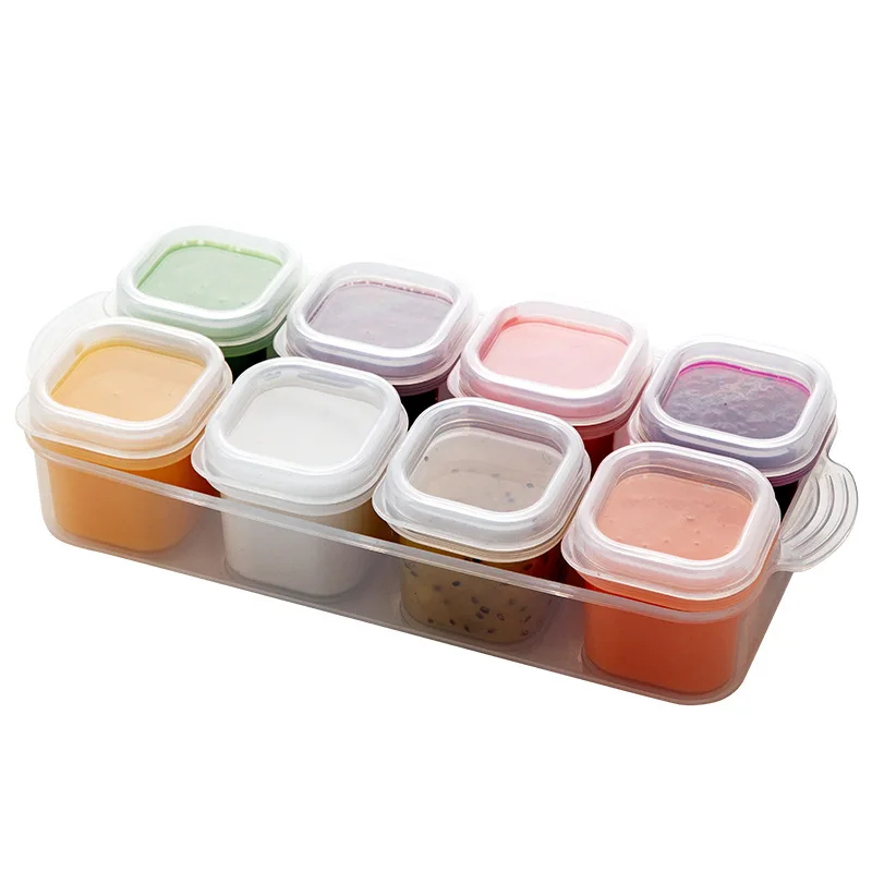 

1 set Food Storage Box 60Ml Small Freezer Container For Fridge Organization Compartment Boxes Reusable Kitchen Container For