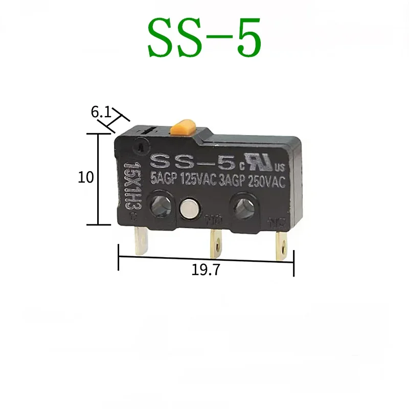 Palanca de rodillo de bisagra 20 piezas, SS-5GL2 Original, 3 pines SPDT, microinterruptor básico subminiatura, SS-10GL13