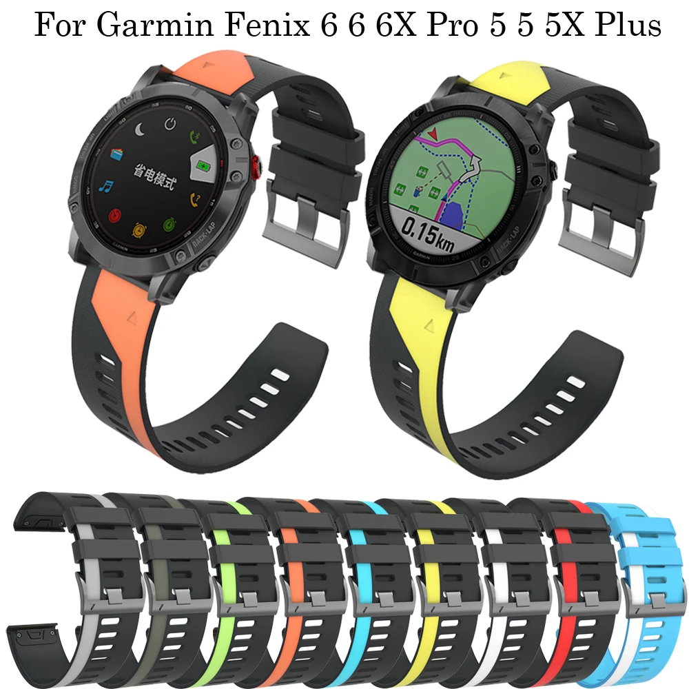 22 26mm Band For Garmin Fenix 6 6X Pro Silicone Smart Strap Replacement Watchband For Garmin Fenix 5 5X Plus Wrist Belt Bracelet