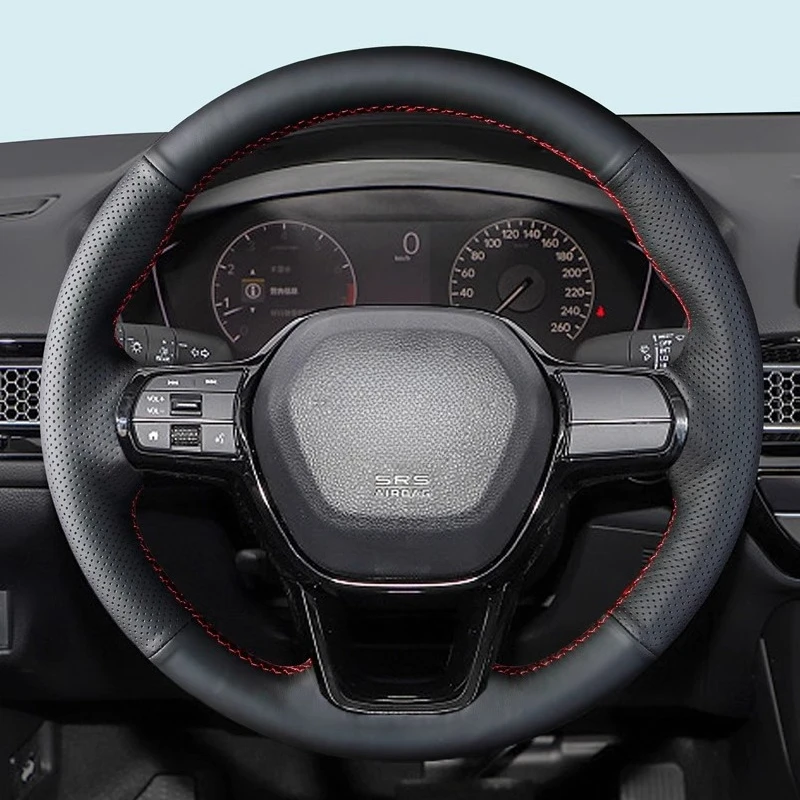 

DIY ручная работа противоскользящий дышащий кожаный чехол на руль для Honda Civic 11th CR-V аксессуары для салона автомобиля