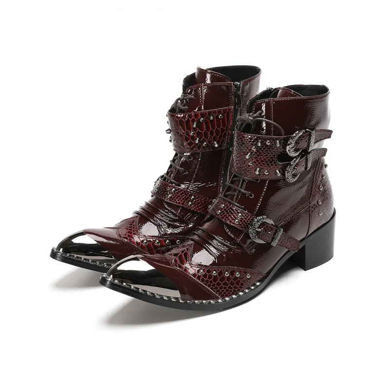 

Высокие ботинки 5 см из натуральной коровьей кожи, модная мужская качественная обувь до щиколотки, мужские зимние ботинки с острым носком на молнии