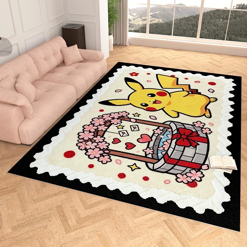 Area Rug, Faux Cashmere, Pikachu 3D Print, Soft Water Absorbent, Home Living Room Decor Floor Mat