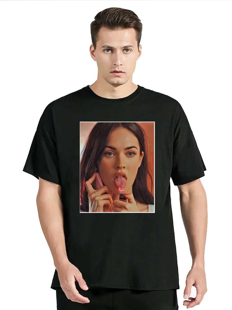 Megan Fox T Shirt Vintage T-Shirt Vintage Gift Cotton Tees Men's Clothing Oversized Tshirt