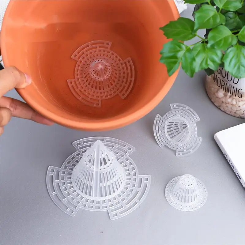 

10Pcs Plastic Plant Mesh Pot Anti-rotten Root Hydroponic Colonization Cone Mesh Drain Basket Gasket Garden Flowerpot Accessories