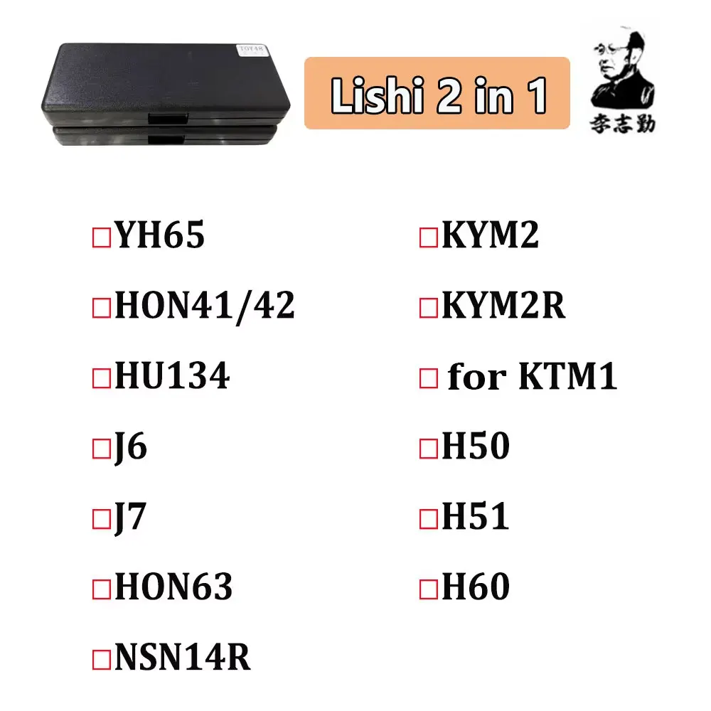 

Инструмент Lishi 2-в-1 YH65 HON41/42 HU134 J6 J7 HON63 NSN14R KYM2 KYM2R для KTM1 H50 H51 H60, слесарный инструмент для автомобильных ключей