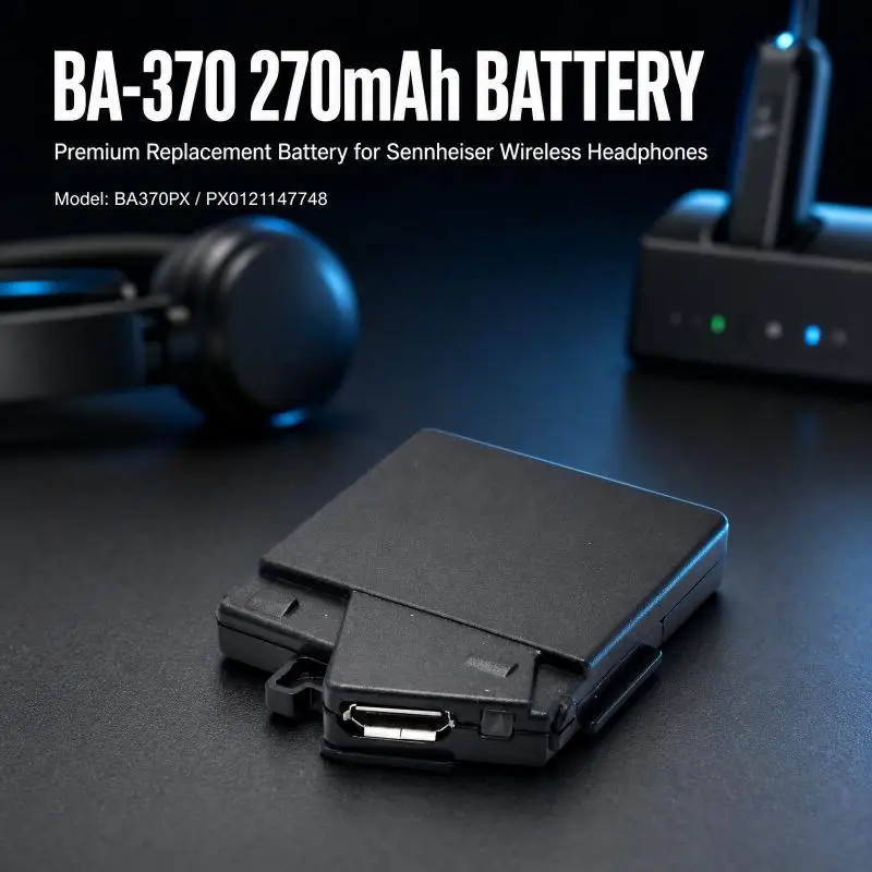 BA-370 BA370PX PX0121147748 270mAh Li-Po Replacement Battery for Sennheiser Wireless Headphone Spare Battery