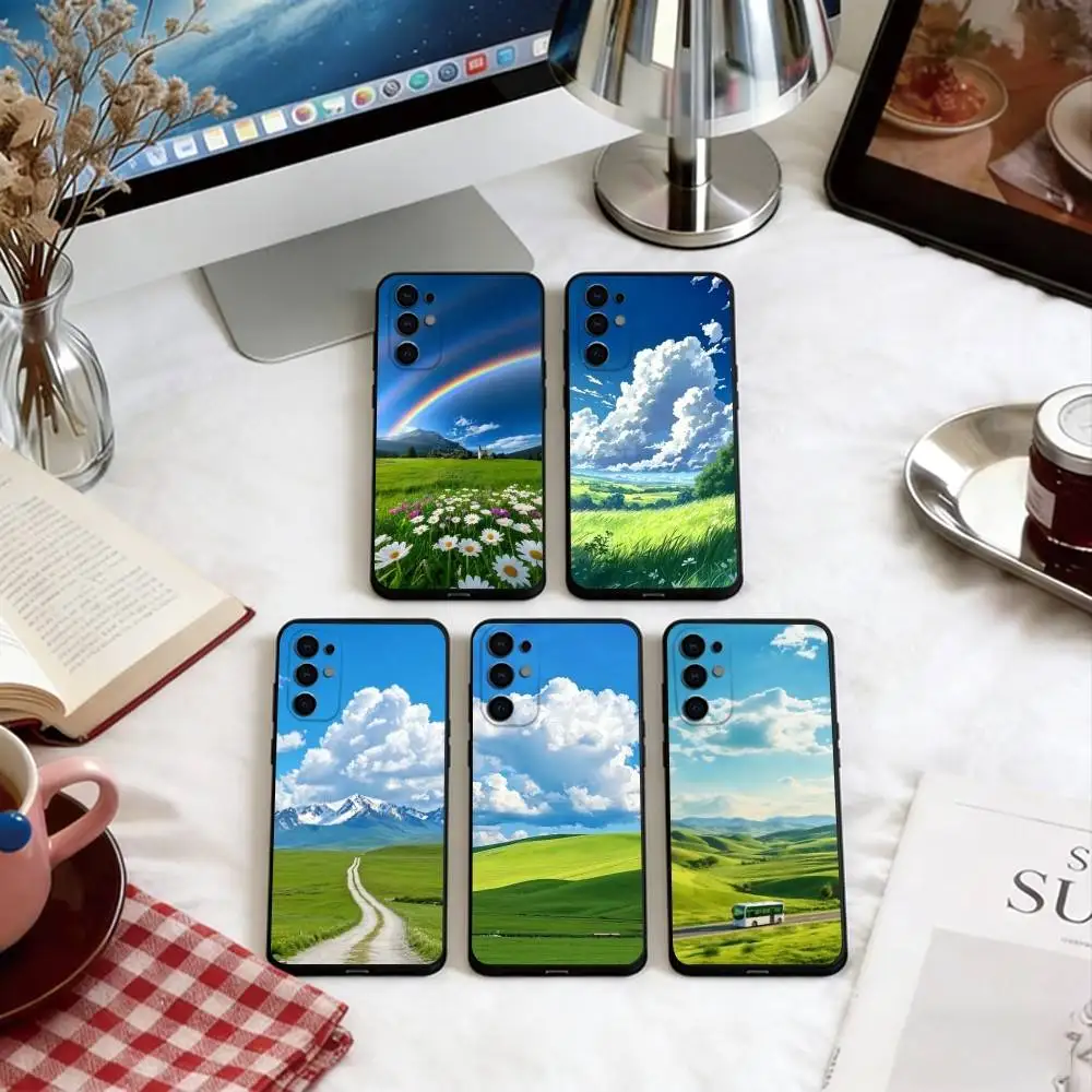

Grassland Phone Case For Samsung S25,S24,S21,S22,S23,S30,Ultra,S20,Plus,Fe,Lite,Note,10,Soft Black Cover