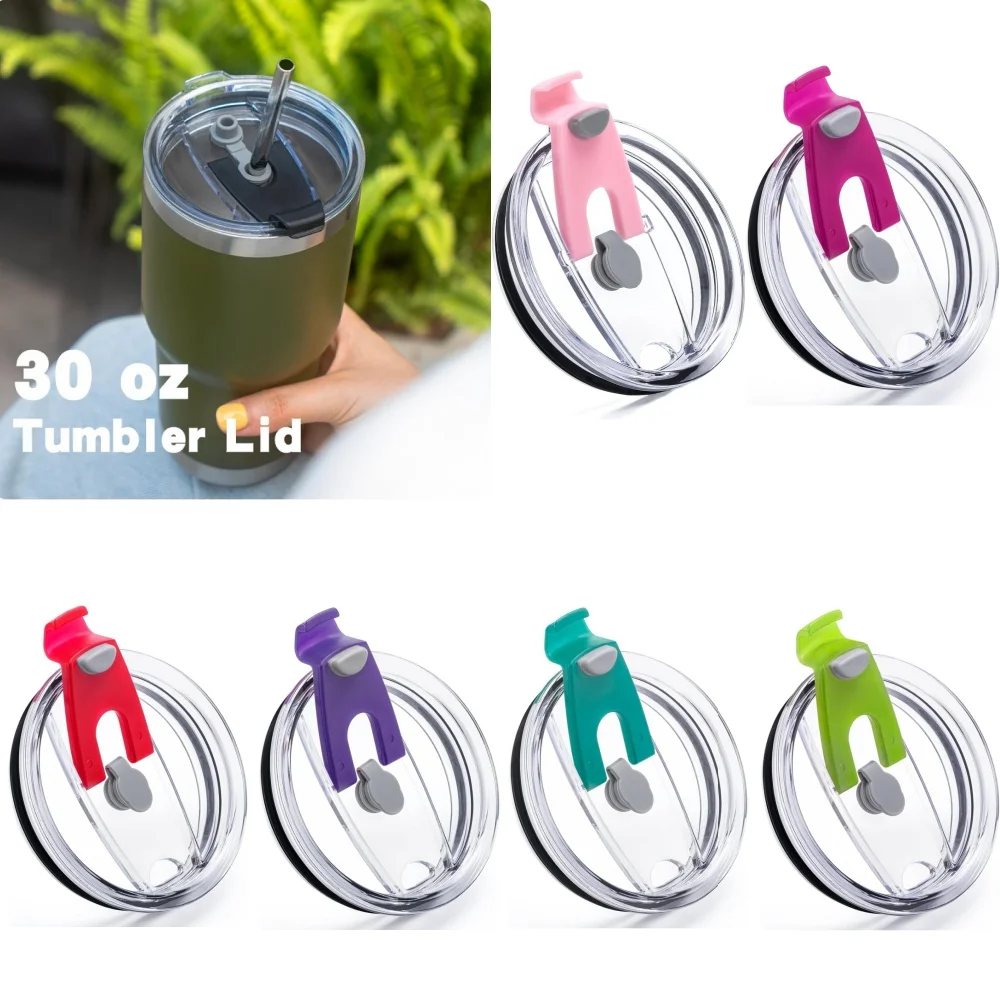 Tapa de repuesto para vaso de 30oz, para vaso de 30oz Ozark Trail y más derrames, tapa de paja transparente a prueba de derrames para vaso de 30oz