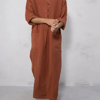 Nouveau 2025 Vintage hommes islamique arabe Jubba Thobe à ma...