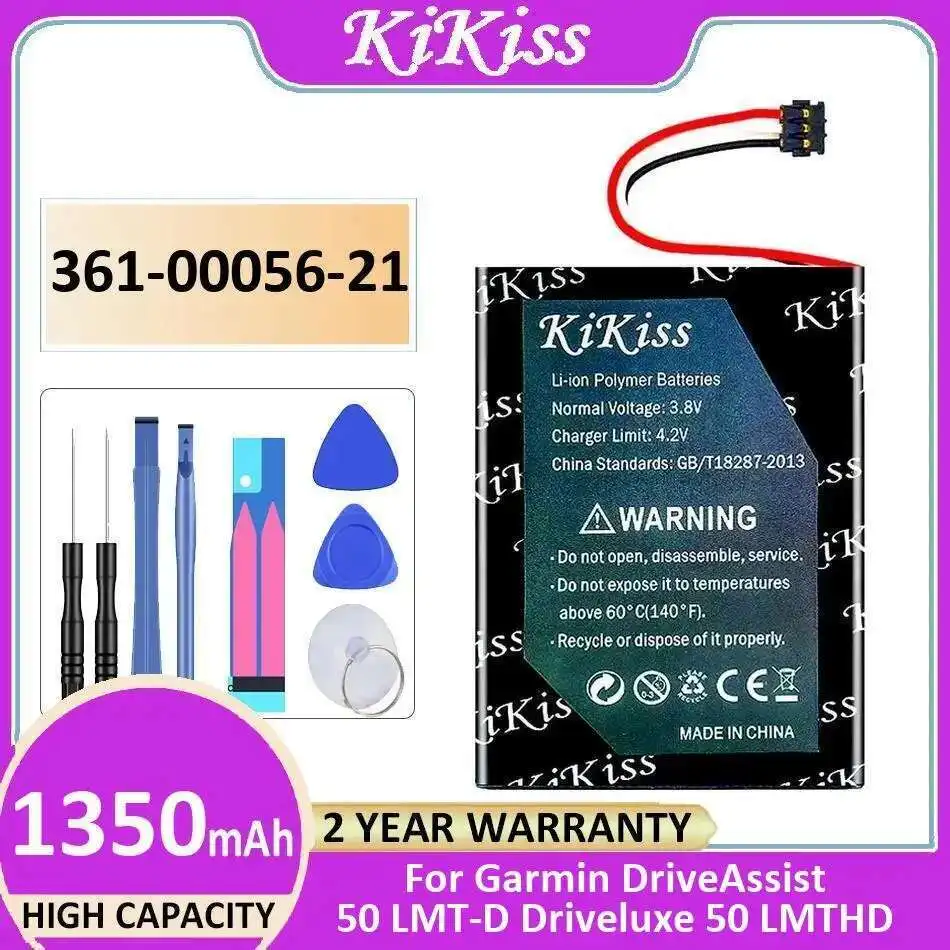 

Car Navigation Device Battery 361-00056-21 1350Mah For Garmin Driveassist 50 Lmt-D Driveluxe Lmthd