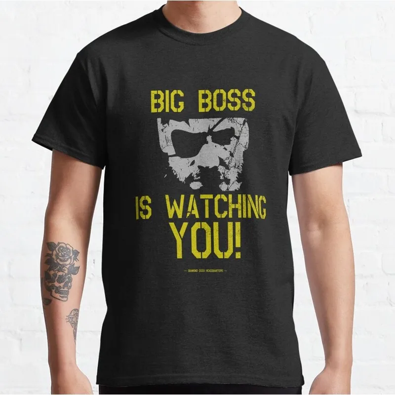 Big Boss Is Watching YOU! Metal Gear Solid MGS Game T‑Shirt Gamer Fan Gift Unisex Tees Solid Snake Graphic Print Streetwear Tops