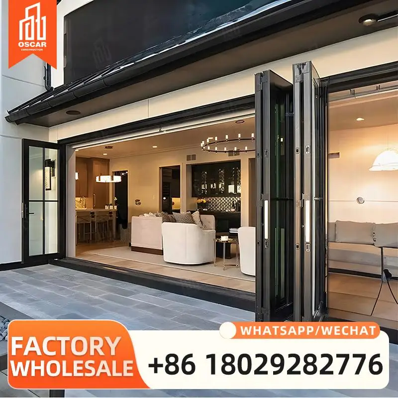 

Customizable High performance Aluminum Accordion Door for Commercial Spaces in EU Our Factory Offer Aluminum Folding Door