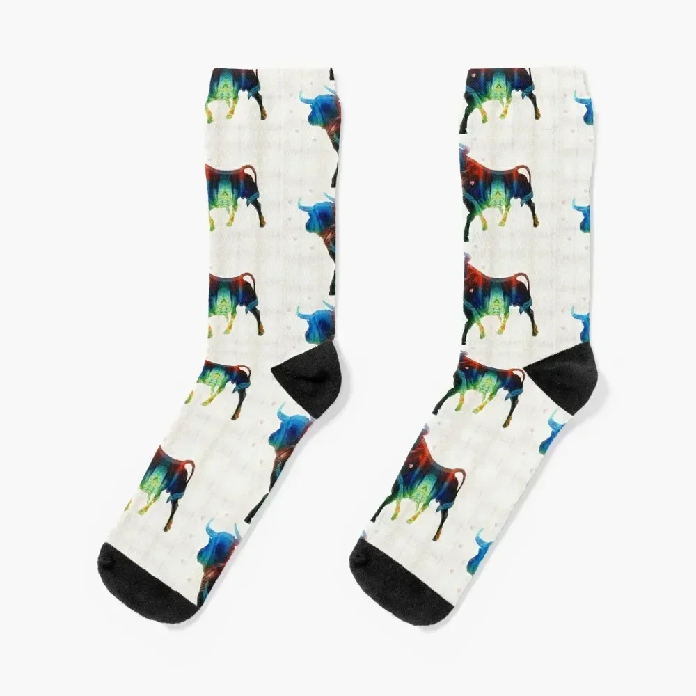 

Bull Art Print - Love A Bull 2 - By Sharon Cummings Socks Argentina luxe heated man Girl'S Socks Men's