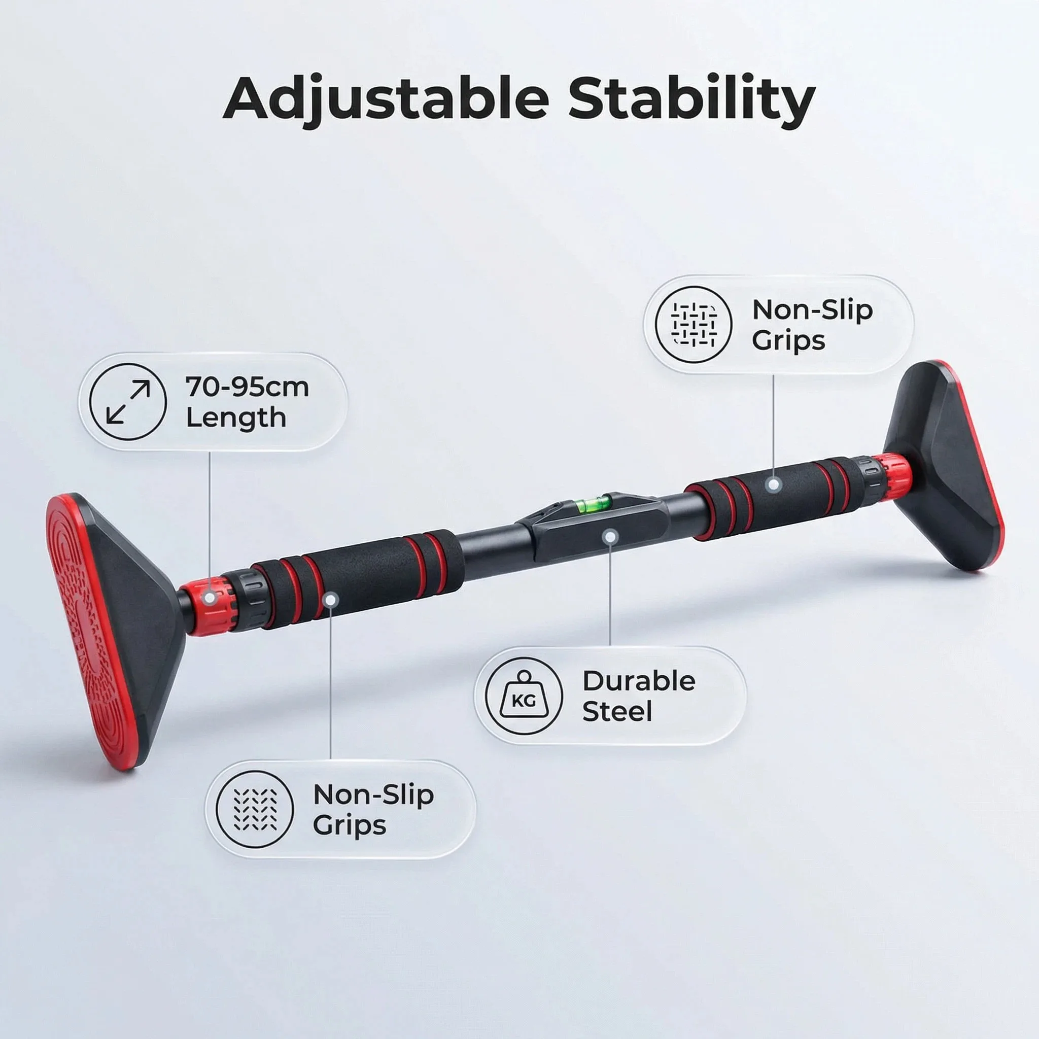 Pull up barMultifunctional Door Chin Pull-Up Bar for Fitness Horizontal Bar Adjustable Height No-Screw Installation for Home Use view 5