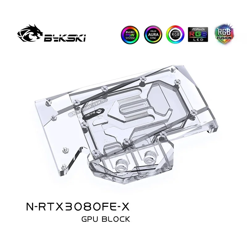 Imagem -05 - Bykski N-rtx3080fe-x Gpu Bloco de Água para Nvidia Rtx3080 3080ti Fundadores Edição Placa de Vídeo Vga Bloco Gpu Líquido Refrigerador Dissipador Calor